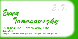 emma tomasovszky business card